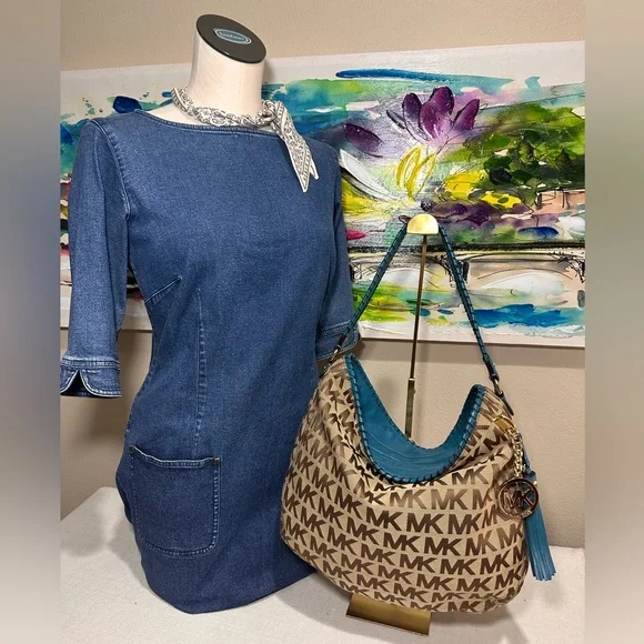 Michael Kors Bennet Large Signature Logo Shoulder Hobo Bag with COA - Picture 6 of 7